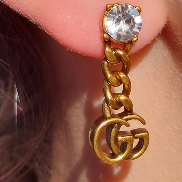 Auth GUCCI GG DROP  EARRINGS - & Dust bag - Picture 2 of 4